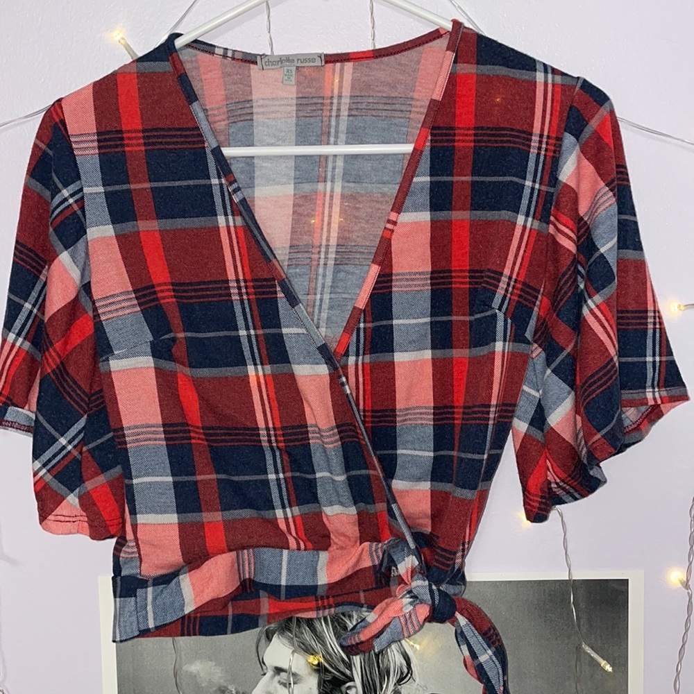 Charlotte Russe Plaid crop top